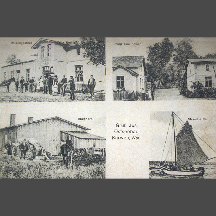 Karwia rok 1904 - Strandgasthof - oberża Fritza Rettiga